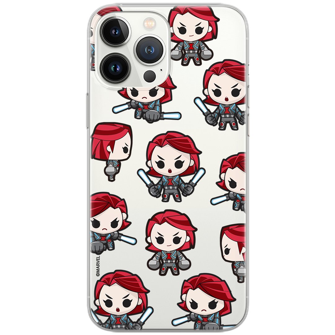 Etui Marvel dedykowane do Samsung A20S, wzór: Czarna Wdowa 013 Etui częściowo przeźroczyste, oryginalne i oficjalnie licencjonowane