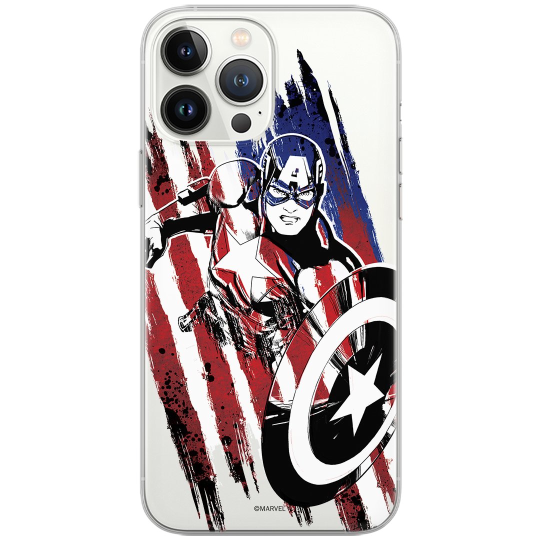 Etui Marvel dedykowane do Samsung A50/A50s/A30s, wzór: Kapitan Ameryka 016 Etui częściowo przeźroczyste, oryginalne i oficjalnie licencjonowane