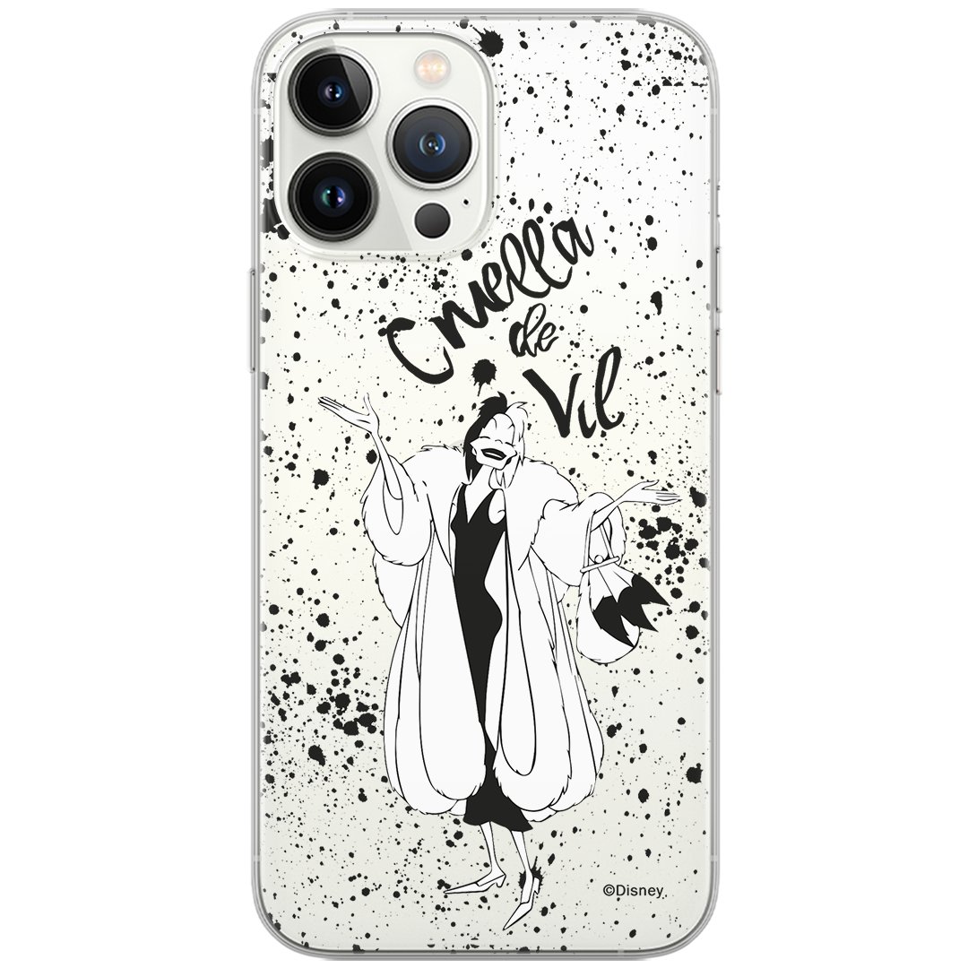 Etui Disney dedykowane do Samsung F62 / M62, wzór: Cruella 001 Etui częściowo przeźroczyste, oryginalne i oficjalnie licencjonowane