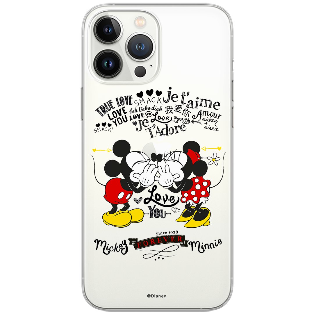 Etui Disney dedykowane do Xiaomi MI 10T LITE / REDMI NOTE 9 PRO 5G, wzór: Mickey i Minnie 005 Etui częściowo przeźroczyste, oryginalne i oficjalnie ..