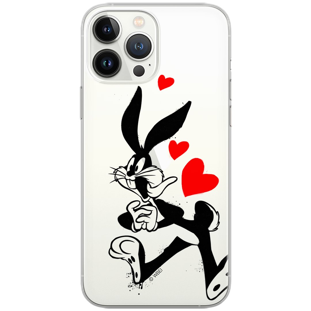 Etui Looney Tunes dedykowane do Huawei P30 Lite, wzór: Bugs 002 Etui częściowo przeźroczyste, oryginalne i oficjalnie / Looney Tunes