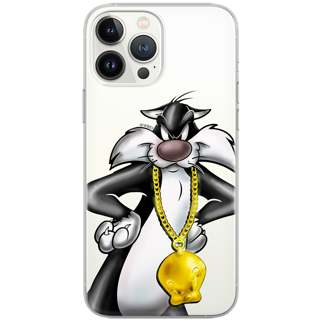 Etui Looney Tunes dedykowane do Xiaomi REDMI 9A, wzór: Sylwester 003 Etui częściowo przeźroczyste, oryginalne i oficjalnie / Looney Tunes