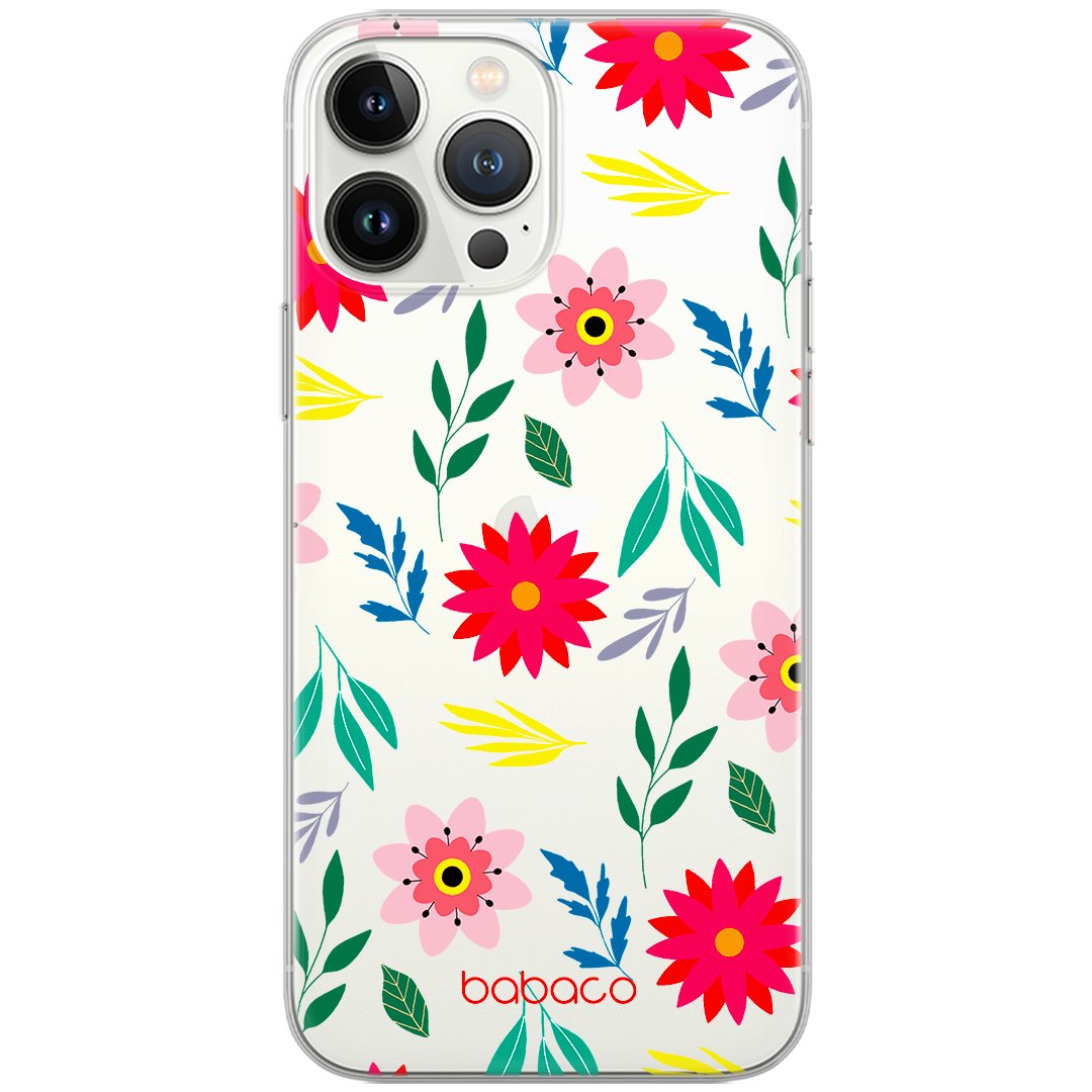 Etui Babaco dedykowane do Xiaomi REDMI 9A, wzór: Kwiaty 010 Etui częściowo przeźroczyste, oryginalne i oficjalnie licencjonowane