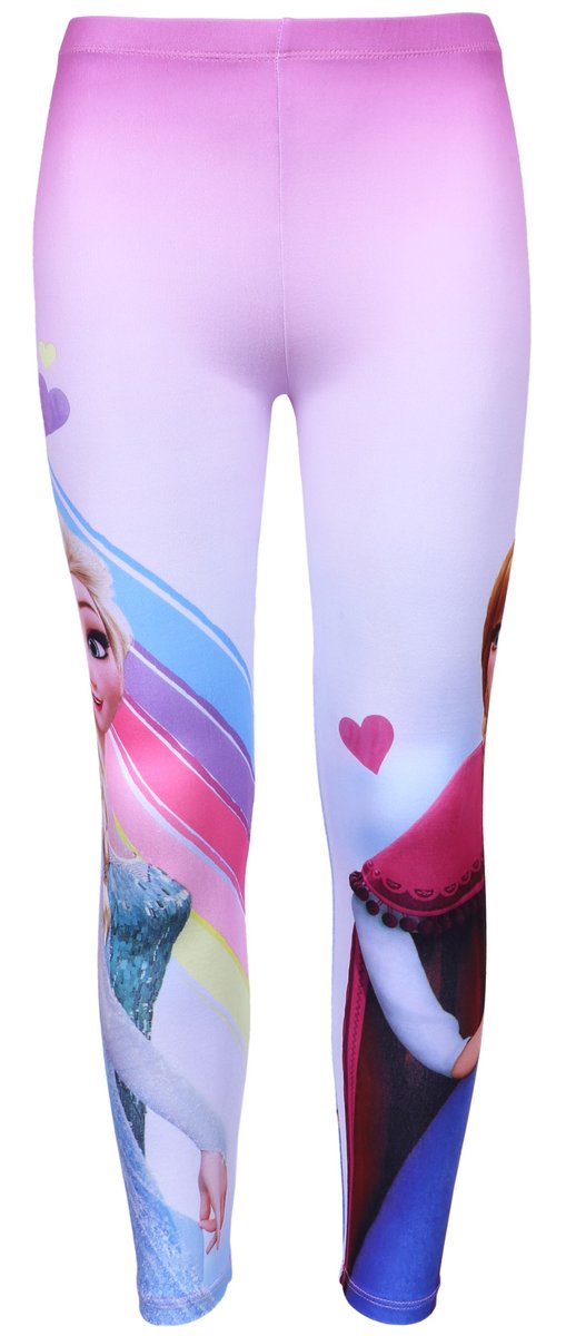 Różowe, dziewczęce legginsy Anna Elsa FROZEN Disney