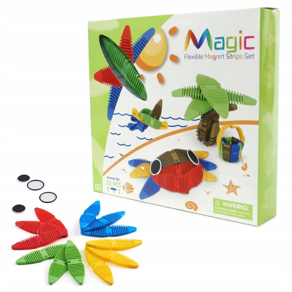 ELASTYCZNE KLOCKI MAGNETYCZNE 3D ZESTAW 22el