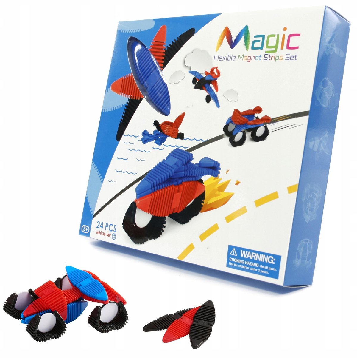 Elastyczne Klocki Magnetyczne 3d Zestaw 24el.
