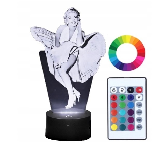 Lampka Nocna z Imieniem MARILYN MONROE 3D Led