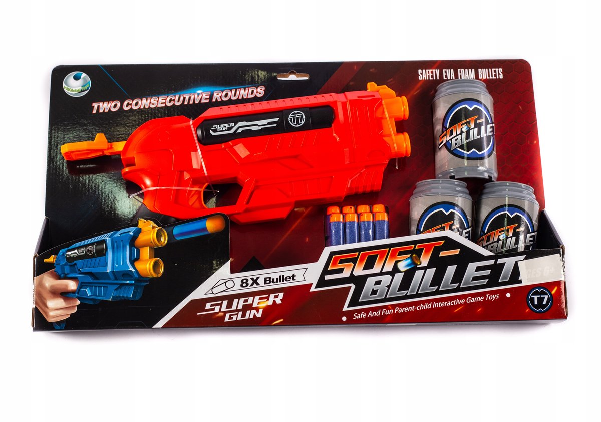 Pistolet Karabin + 8 Strzałek Do Nerf Dwa Kolory