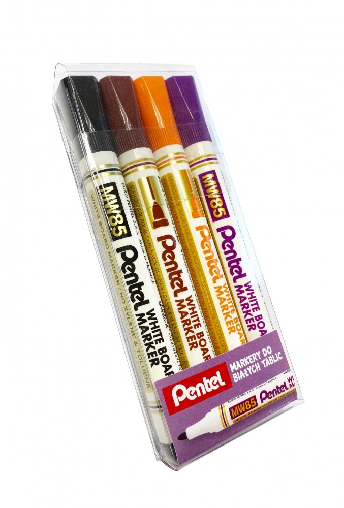 Pentel Marker do białych tablic komplet 4szt w etui MW85-WA4AEFVPL mak1131059