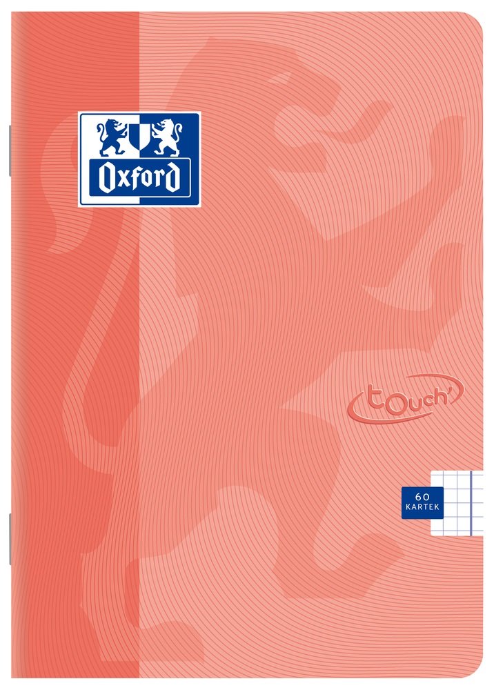 Oxford Zeszyt TOUCH PASTEL A5 60k 90g kratka z marginesem koral 400151700 400151700