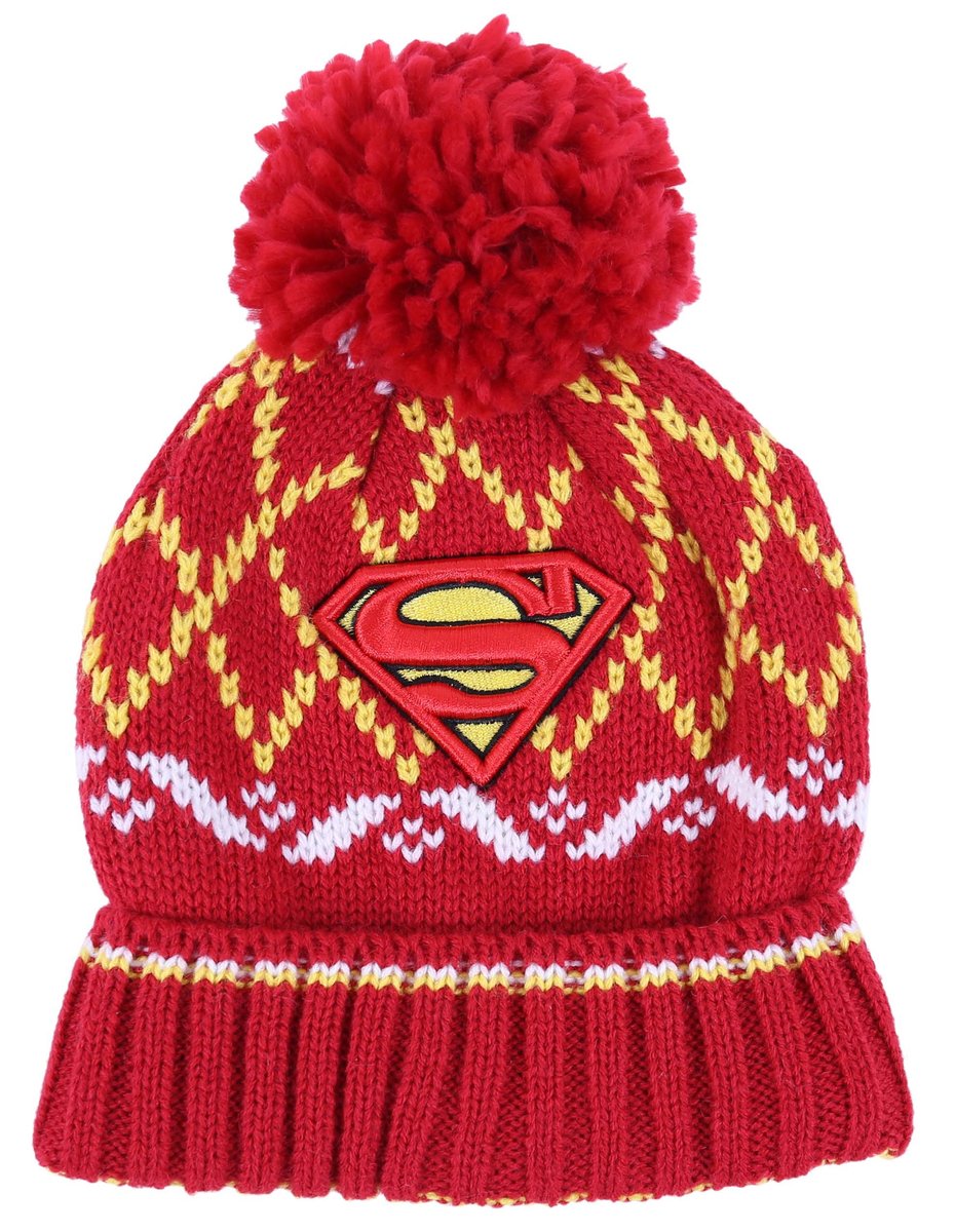 Czerwona czapka z pomponem SUPERMAN 2-6 lat