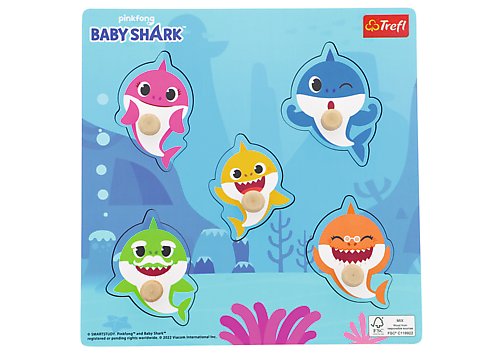 Puzzle drewniane, Baby Shark , 5 el.