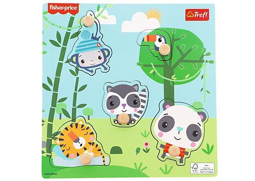 puzzle mini drewniane fisher price jungle 61618