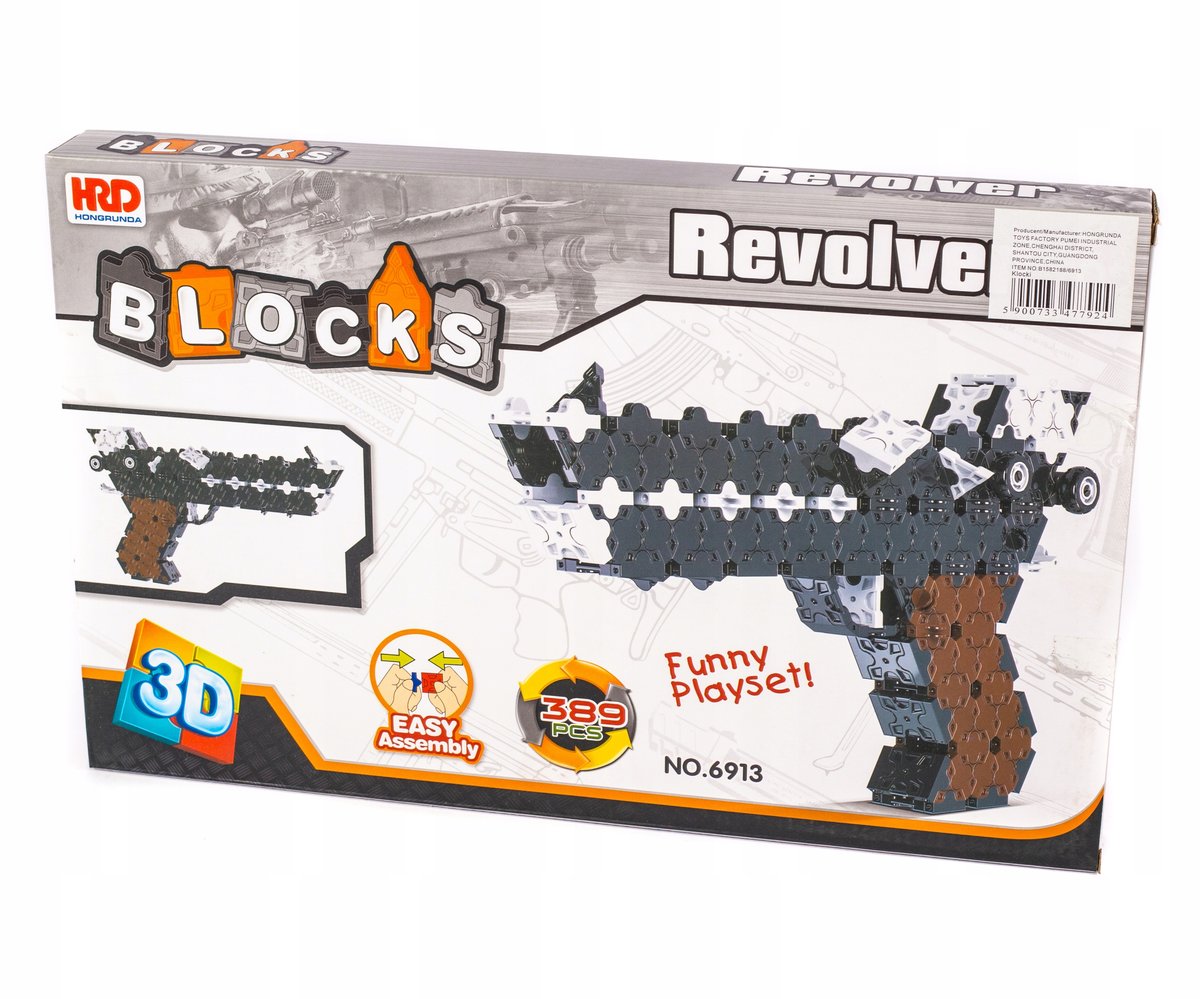 Klocki Bloki 3d Pistolet 389el.