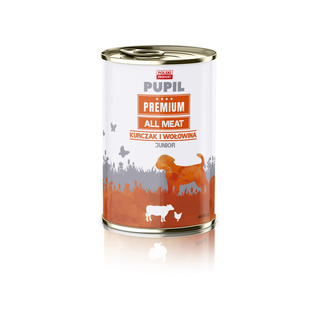 Karma mokra dla psa PUPIL Premium All Meat JUNIOR kurczak i wołowina 400 g