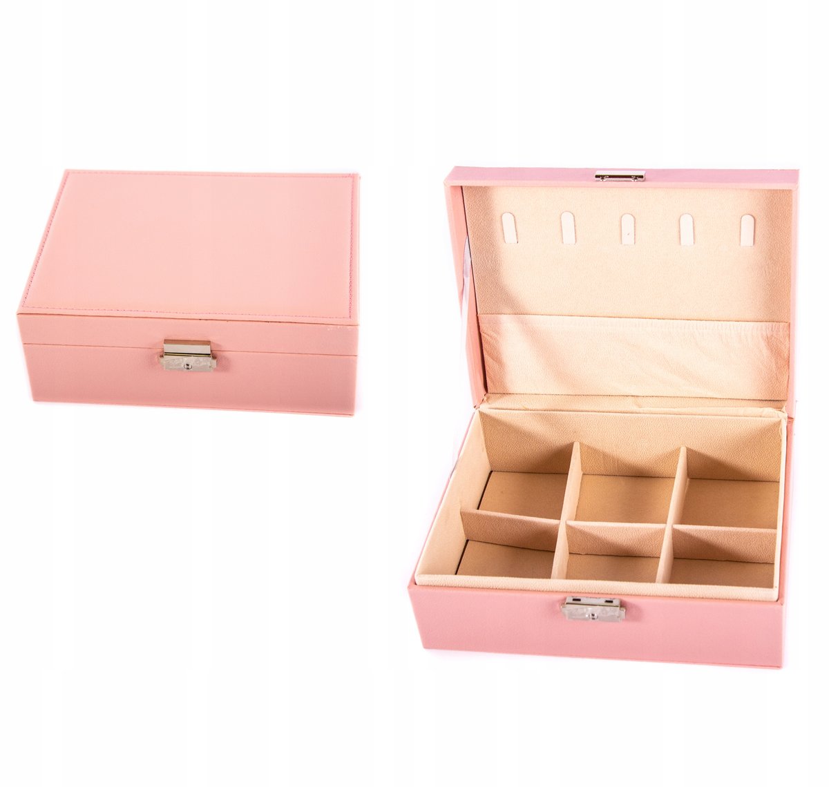 Szkatułka Organizer Na Biżuterię Zegarki Różowy