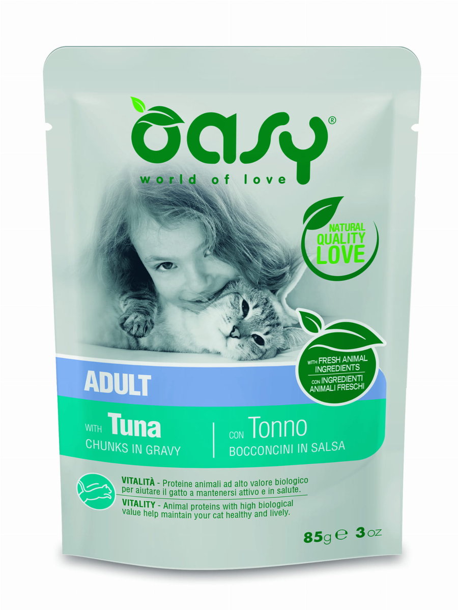 Oasy Lifestage Adult With Tuna Chunks in Gravy 85 g