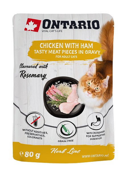 Ontario Saszetka 80g Dla Kota Kurczak Z Szynką