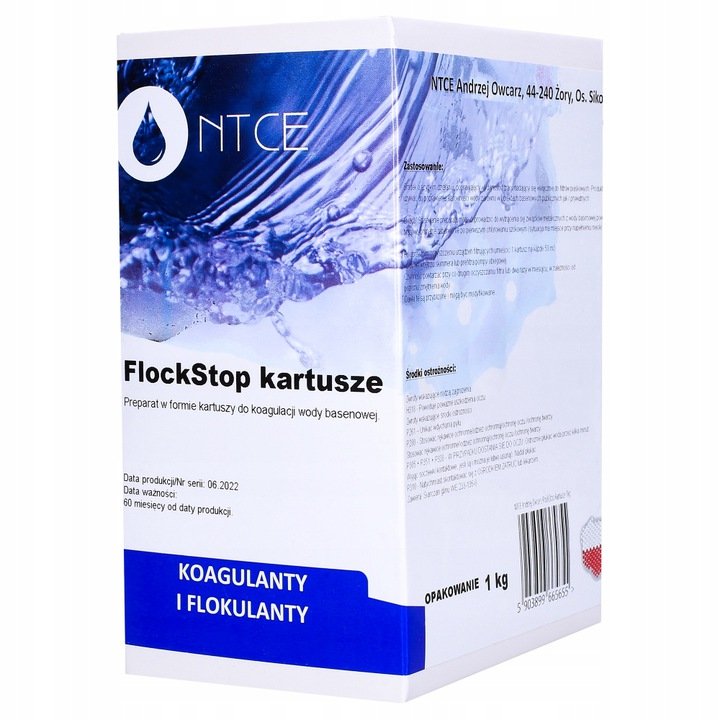 Ntce flockstop kartusze preparat do koagulacji wody 1kg