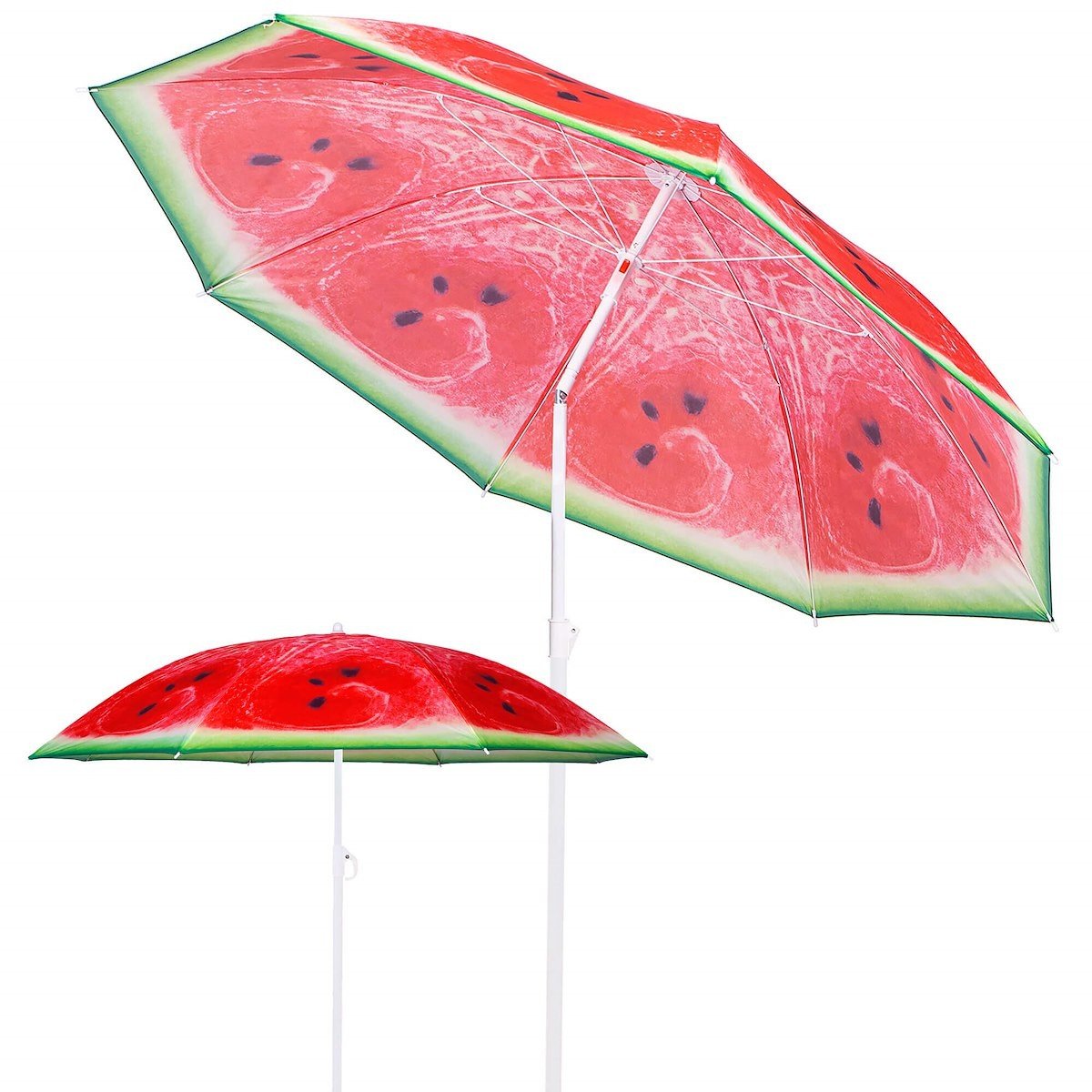 Springos Parasol plażowy 180 cm parasol ogrodowy czerwono-zielony arbuz BU0020