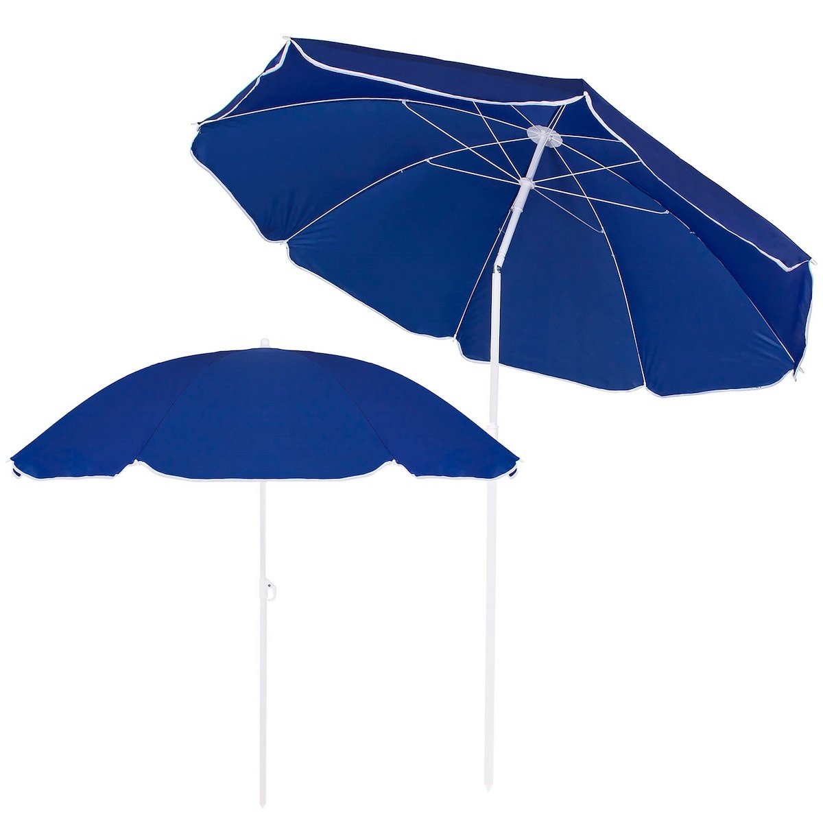 Springos Parasol plażowy 180 cm parasol ogrodowy niebiesko-biały BU0022