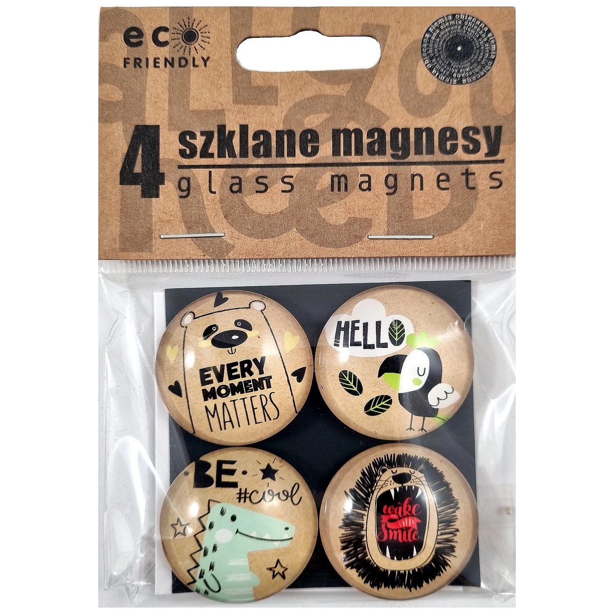 Szklane magnesy z kolorowym nadrukiem 4szt - Ziemia Obiecana