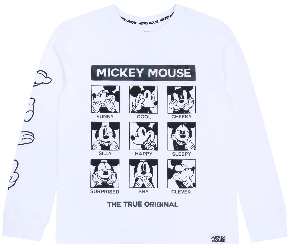 Biała bluzka na długi rękaw Myszka Mickey