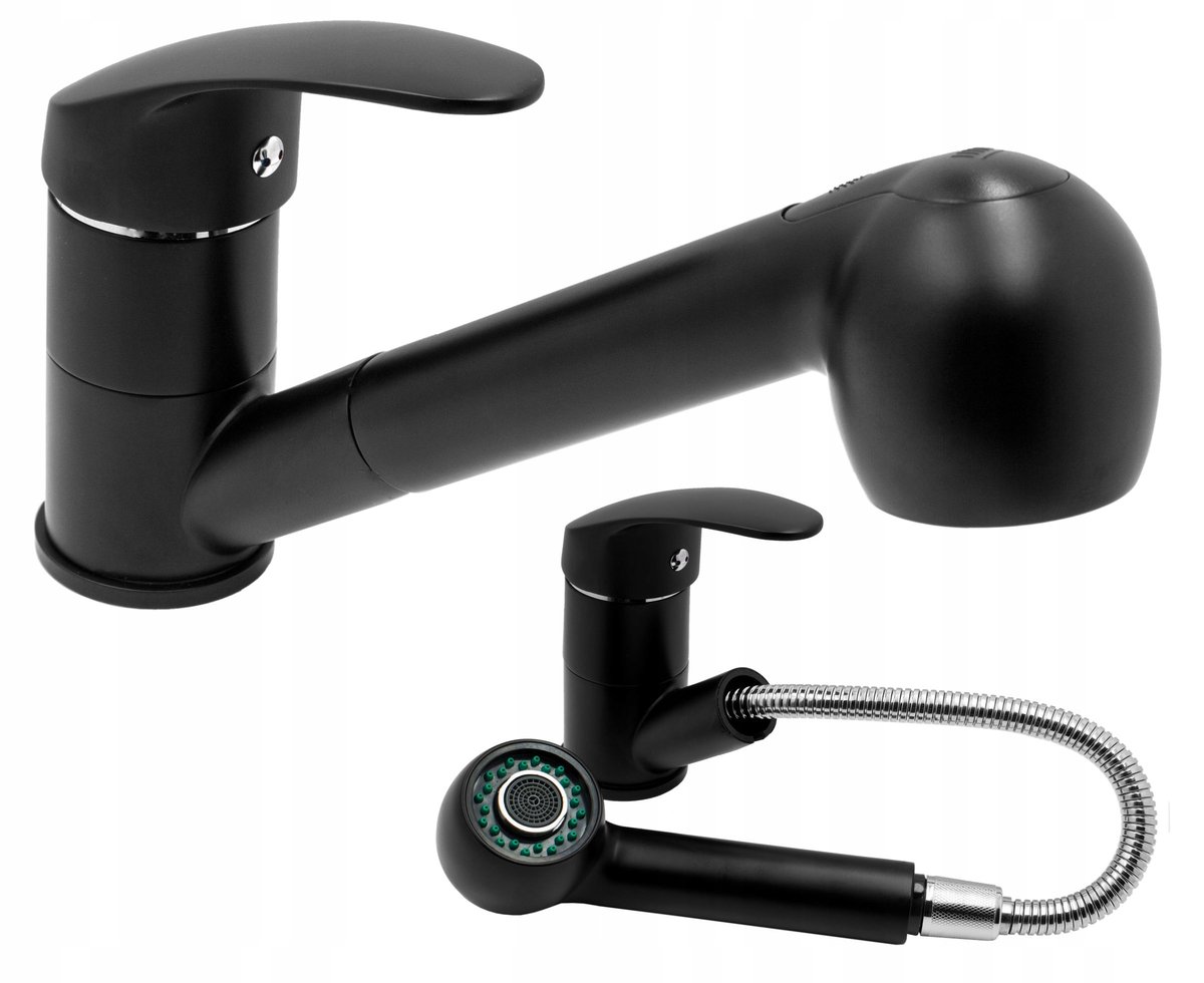 Hand Czarna Bateria Kuchenna Z Wyciąganą Wylewką