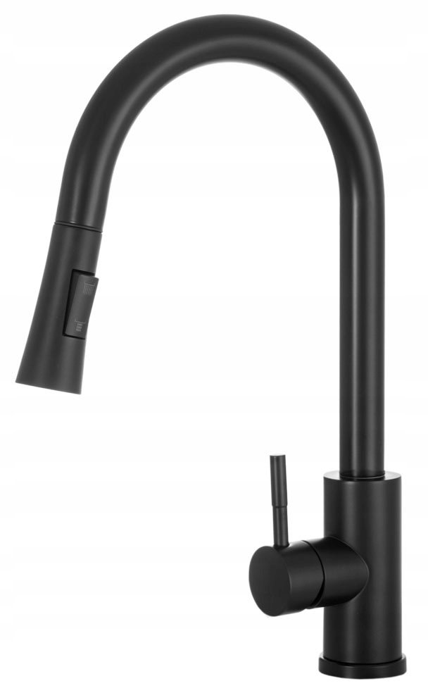 Snake slim czarna bateria kuchenna wyciągana wylew