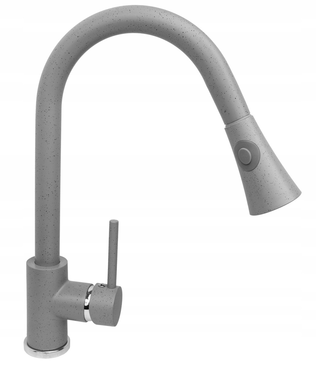 Snake szara bateria kuchenna z wyciąganą wylewką