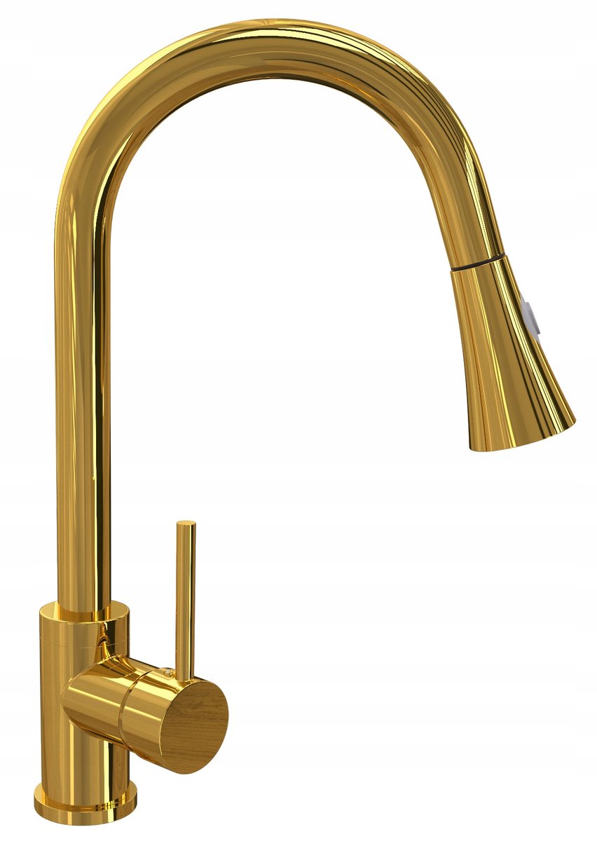 Snake złota bateria kuchenna z wyciąganą wylewką