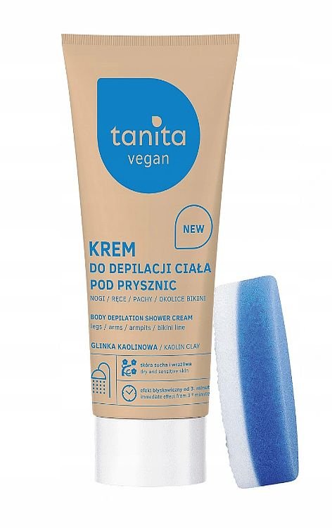 Tanita Vegan Tanita Vegan GLINKA KAOLINOWA Krem do depilacji ciała pod prysznic z gąbką 200 ml