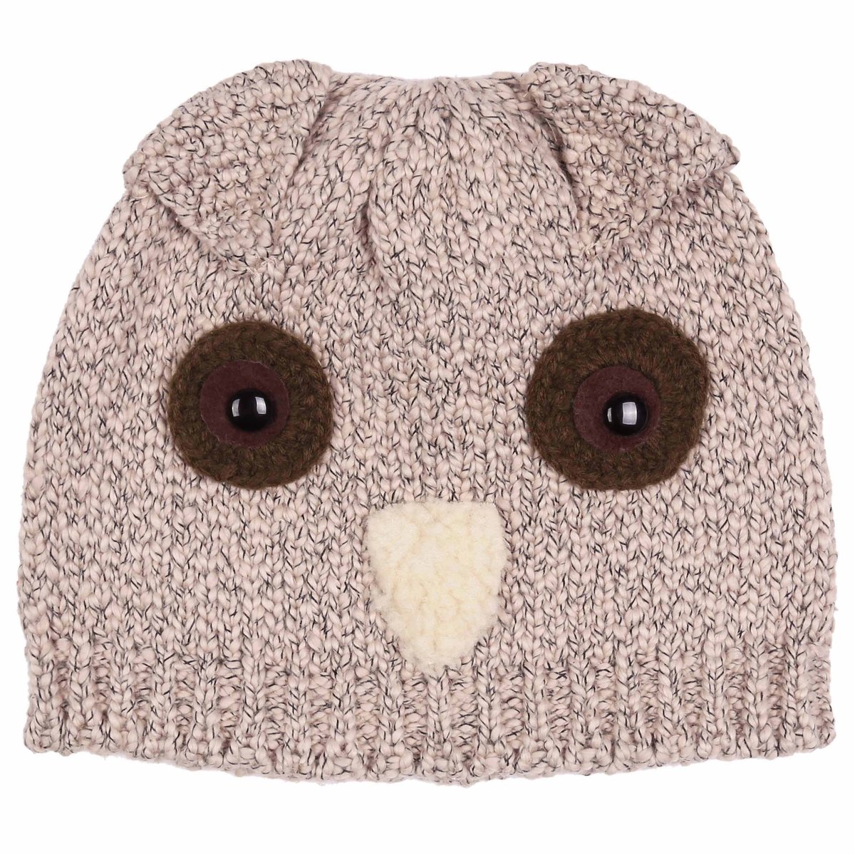 Beżowa czapka sowa