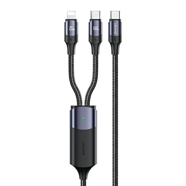 USAMS Kabel U71 USB-C/ Lighning na USB-C 1,2m 100W PD Fast Charge czarny/black SJ550USB01(US-SJ550)