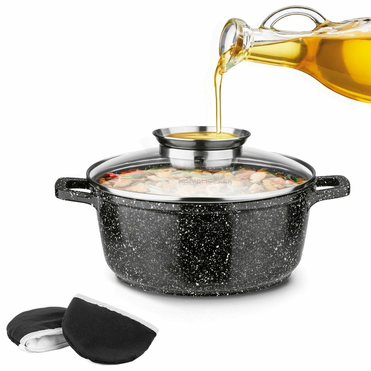 Garnek ceramiczny na indukcję gaz z aromatyzerem Konighoffer Kingstone 2,4 l poleca EWA WACHOWICZ