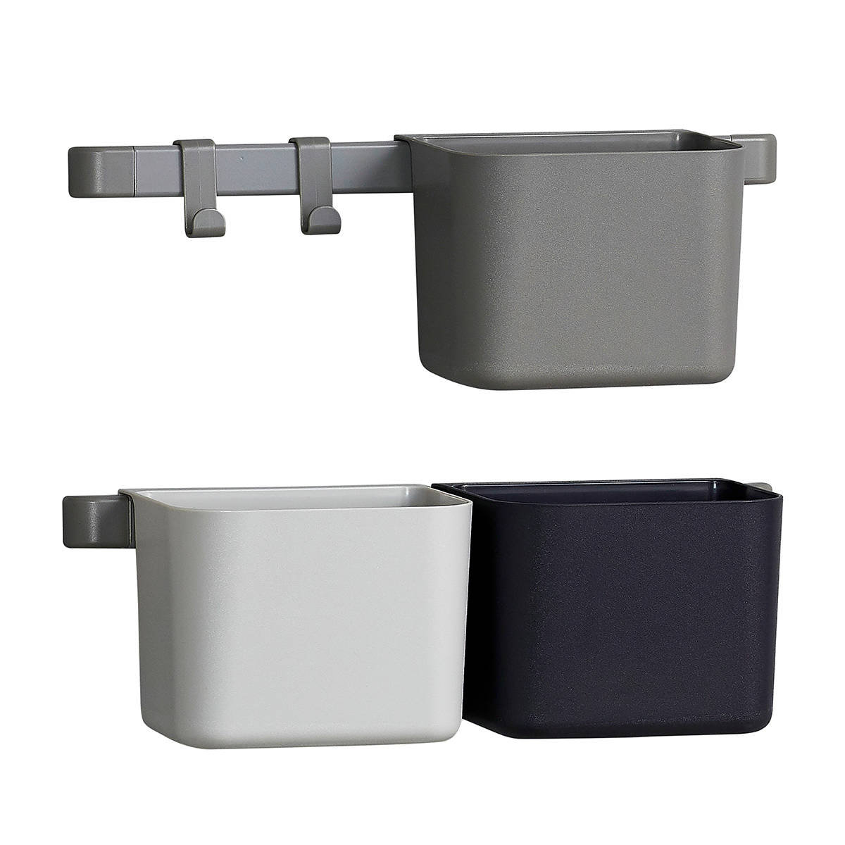 LEANDER - organizer na pieluchy i akcesoria dziecięce - 3 sztuki, 2 haczyki i szyny, dusty grey