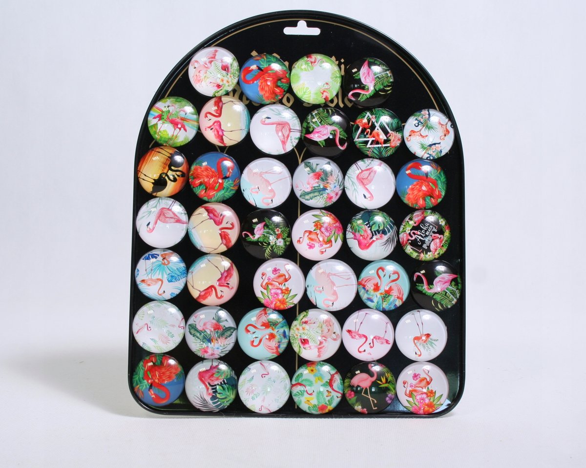 Magnesy na lodówkę do tablic szklane flamingi