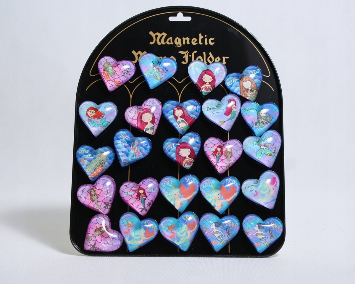 Magnesy Na Lodówkę do tablic Szklane Serca syrenki