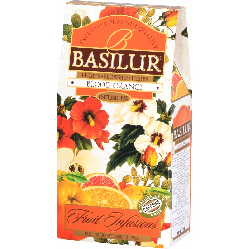 Basilur blood orange herbata owocowa jabłko hibiskus napar bez kofeiny liściasty - 100 g