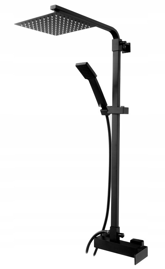 Cube czarna bateria deszczownica zestaw prysznicow