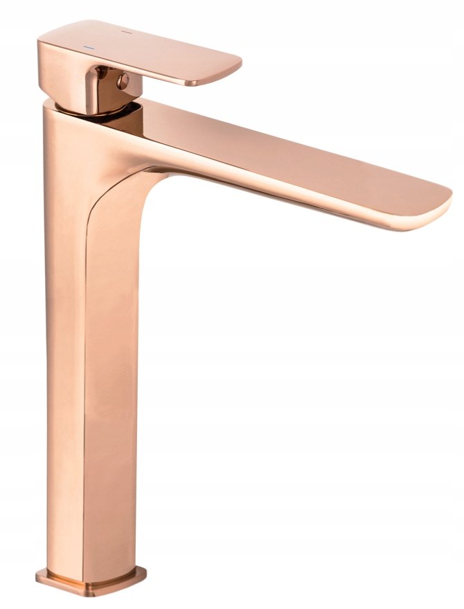 Cubic wysoka złota rosegold bateria umywalkowa