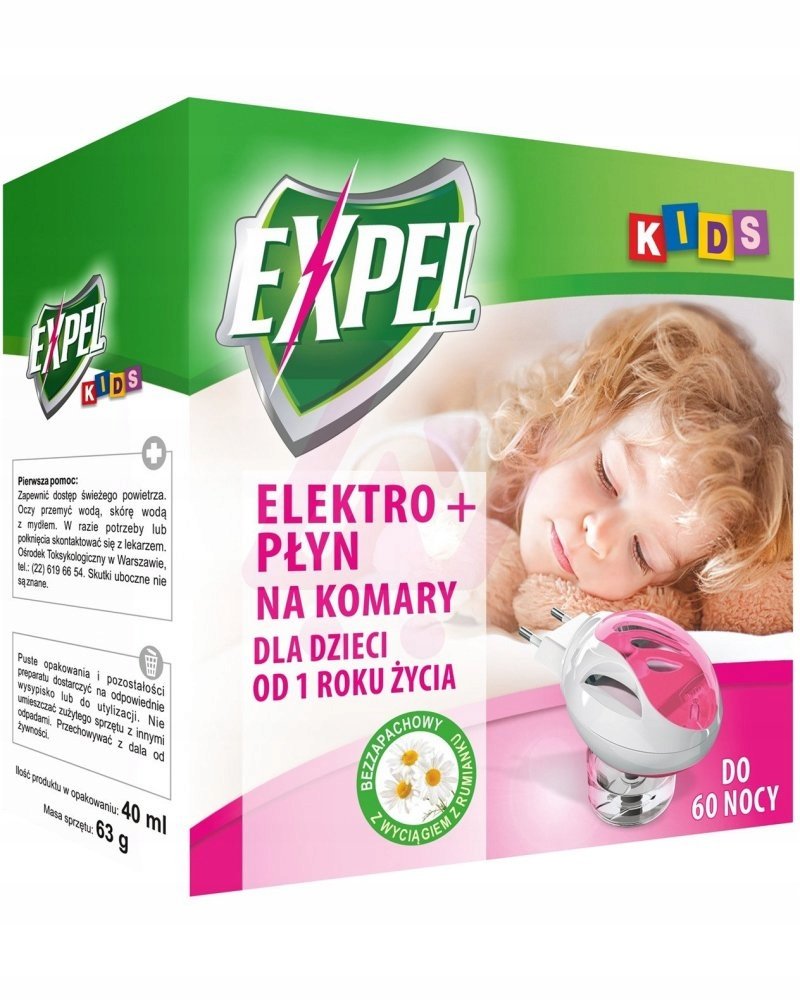 Expel Kids Elektro + płyn na komary 60nocy
