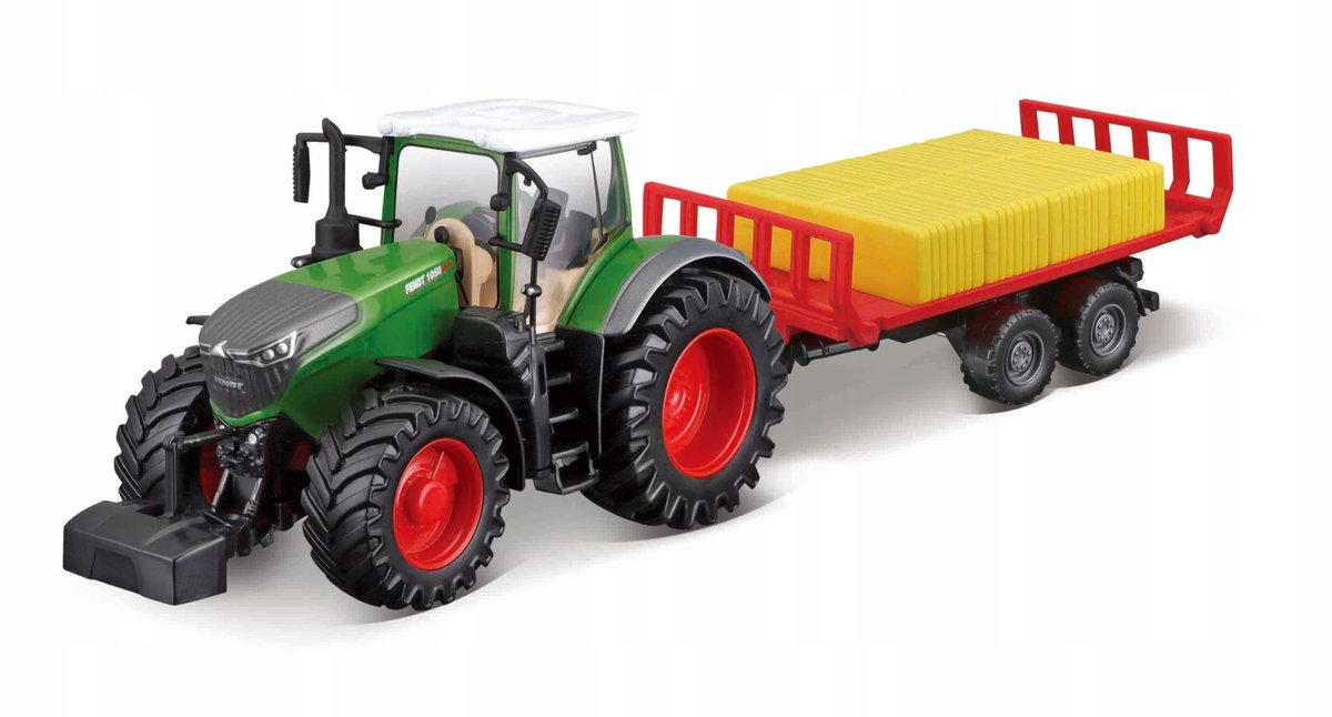 Traktor fendt 1050 vario + przyczepa bburago 31674