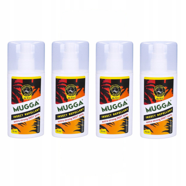 Mugga, Spray 50, Na Kleszcze, Komary Tropikalne I Europejskie, 4x75 ml