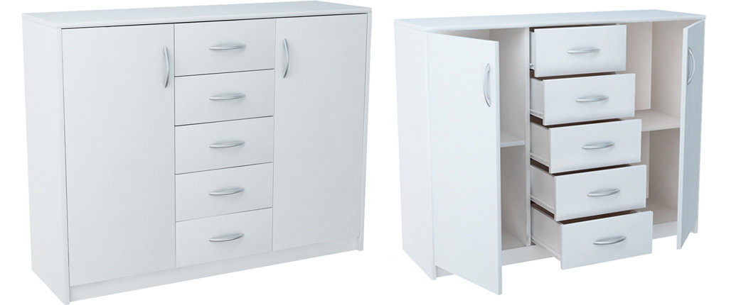 Komoda julia k12d5s k019 biały 85x110x35 cm