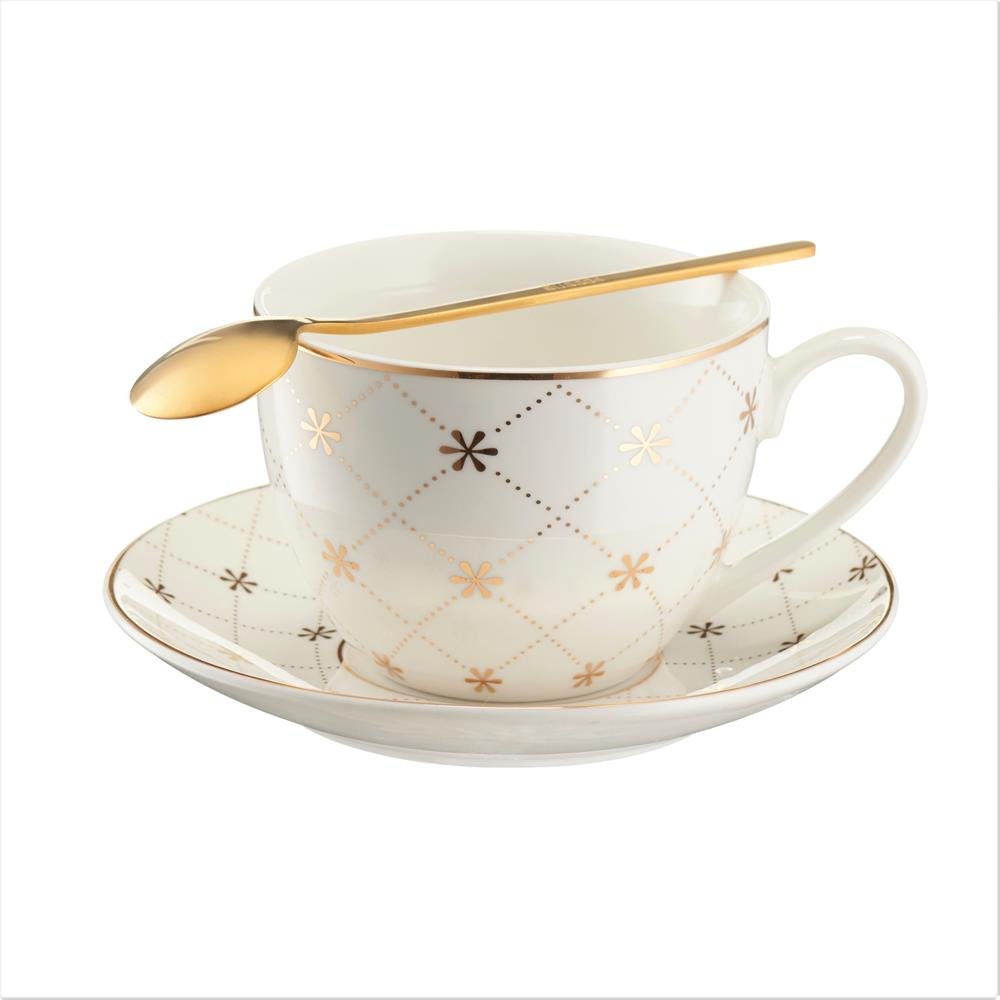 Filiżanką porcelanowa 220 ml z łyżeczką FABIOLA VILLA ITALIA