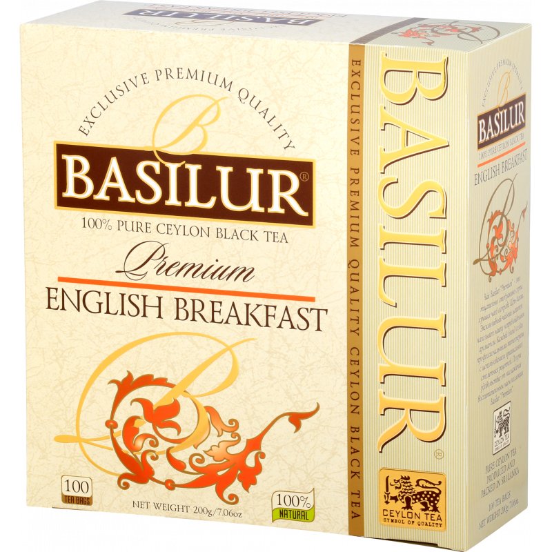 Basilur PREMIUM ENGLISH BREAKFAST czarna herbata CEJLOŃSKA saszetki - 100 x 2 g