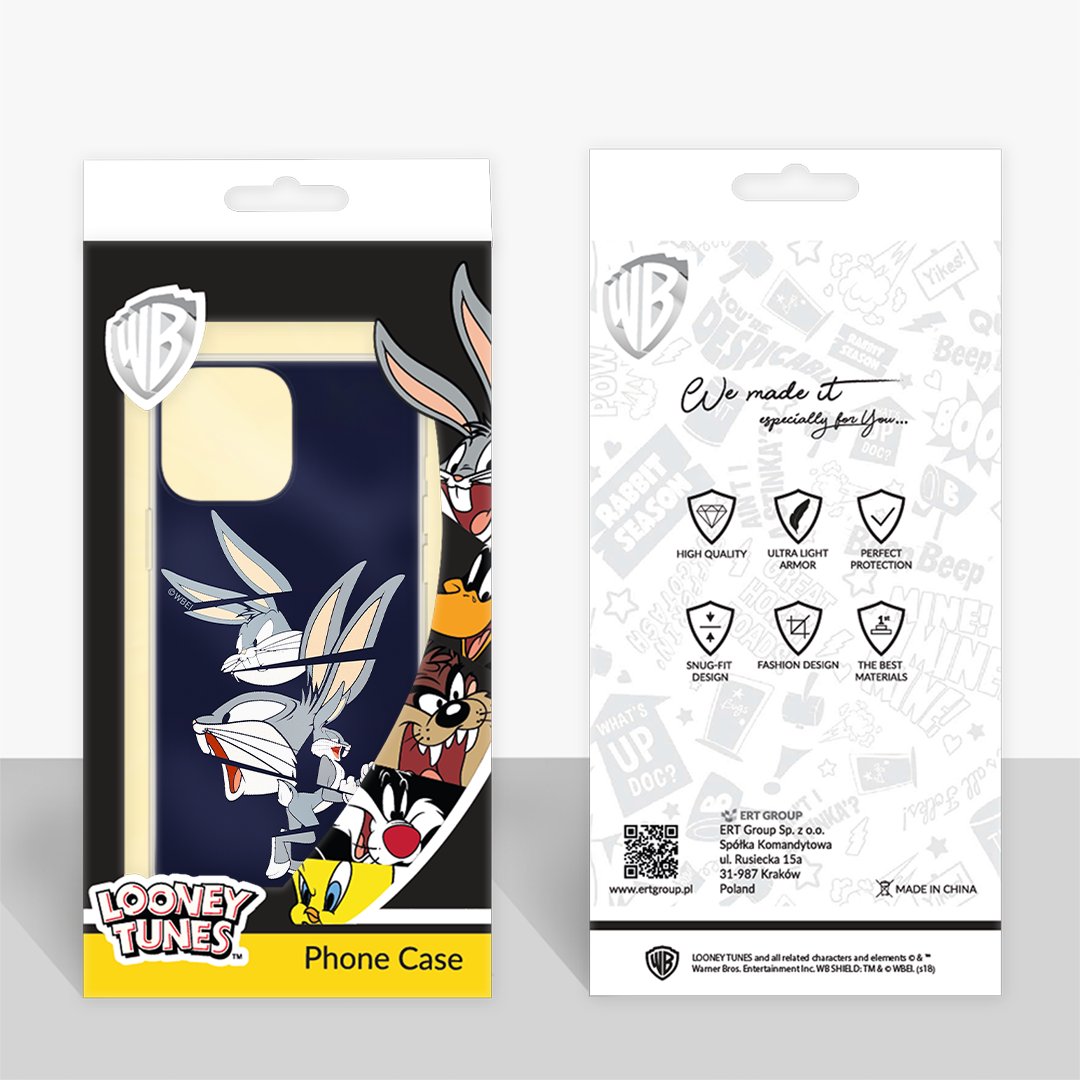 Etui Looney Tunes dedykowane do Iphone 13, wzór: Bugs 008 Etui całkowicie zadrukowane, oryginalne i oficjalnie licencjonowane