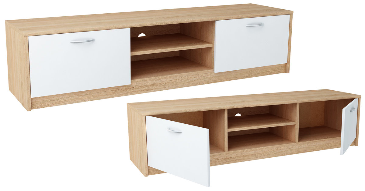 Komoda RTV R22K Remus K028 Dąb Sonoma Biały 36x160x41 cm