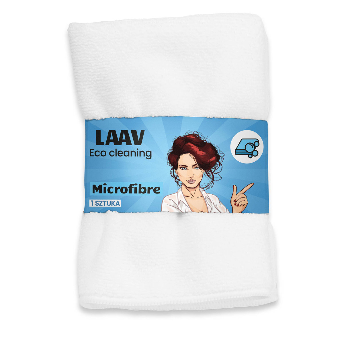 Ściereczka Z Mikrofibry Gruba Biała Laav 1 Szt.
